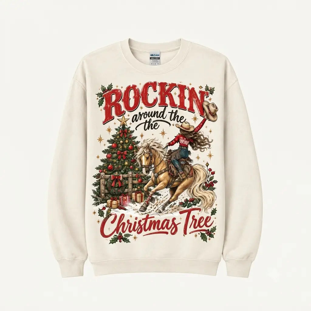 Rockin Around The Christmas Tree Christmas Sweater – Funny Holiday Sweatshirt