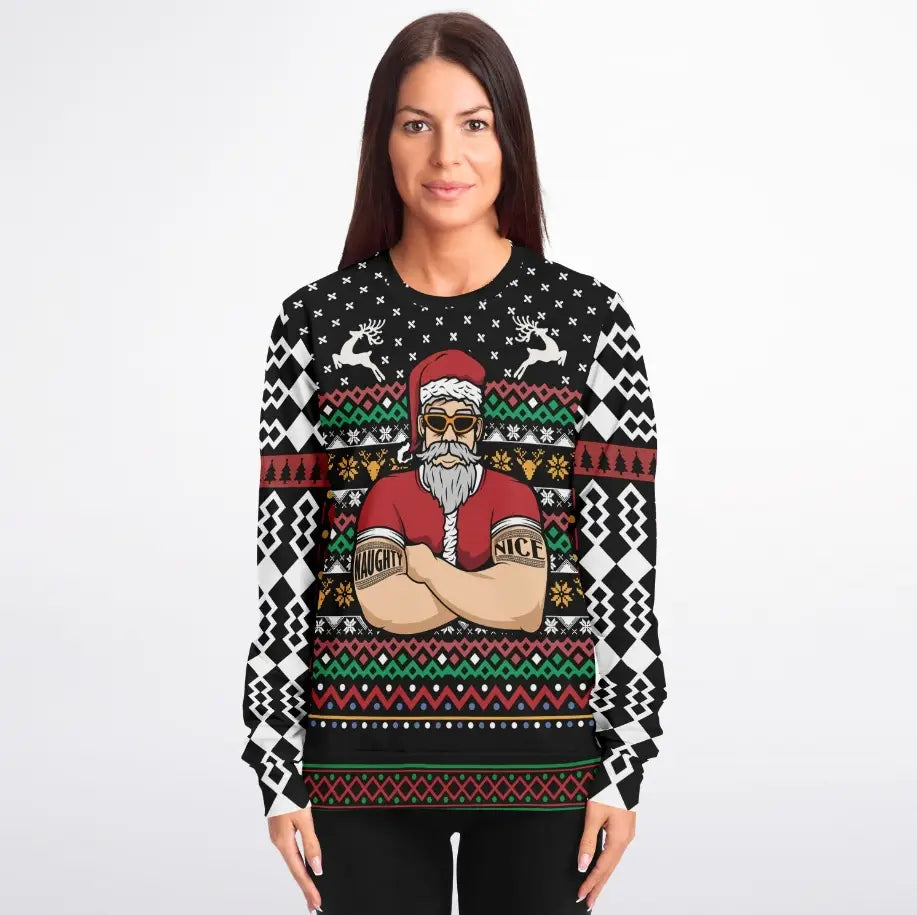 Santa Bouncer Christmas Sweater – Funny Ugly Holiday Sweatshirt
