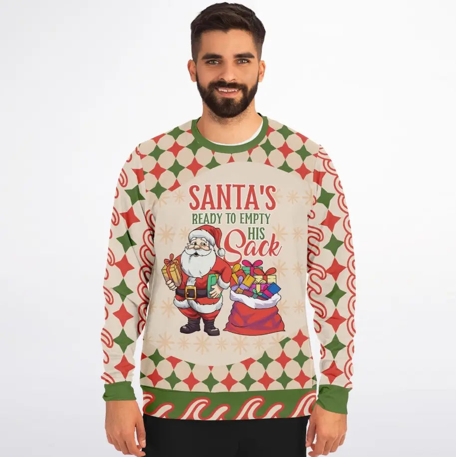 Santa's Ready to Empty His Sack Ugly Christmas Sweater