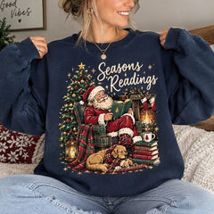 Seasons Reading Santa Christmas Sweater – Funny Holiday Sweatshirt