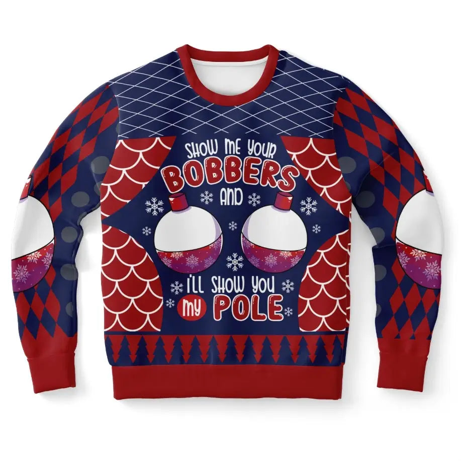 Show Me Your Bobbers Funny Fishing Christmas Sweater