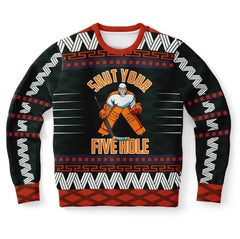 Shut Your Five Hole Hockey Christmas Sweater – Funny Ugly Holiday Sweatshirt