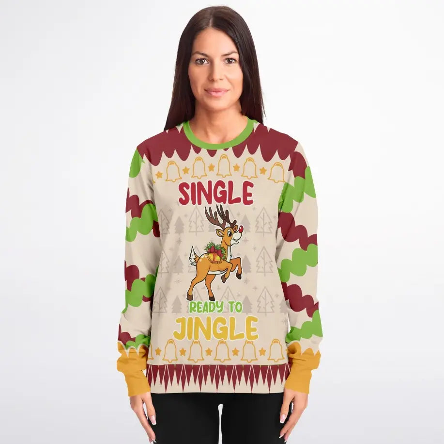Single and Ready to Jingle Christmas Sweater – Funny Holiday Sweatshirt