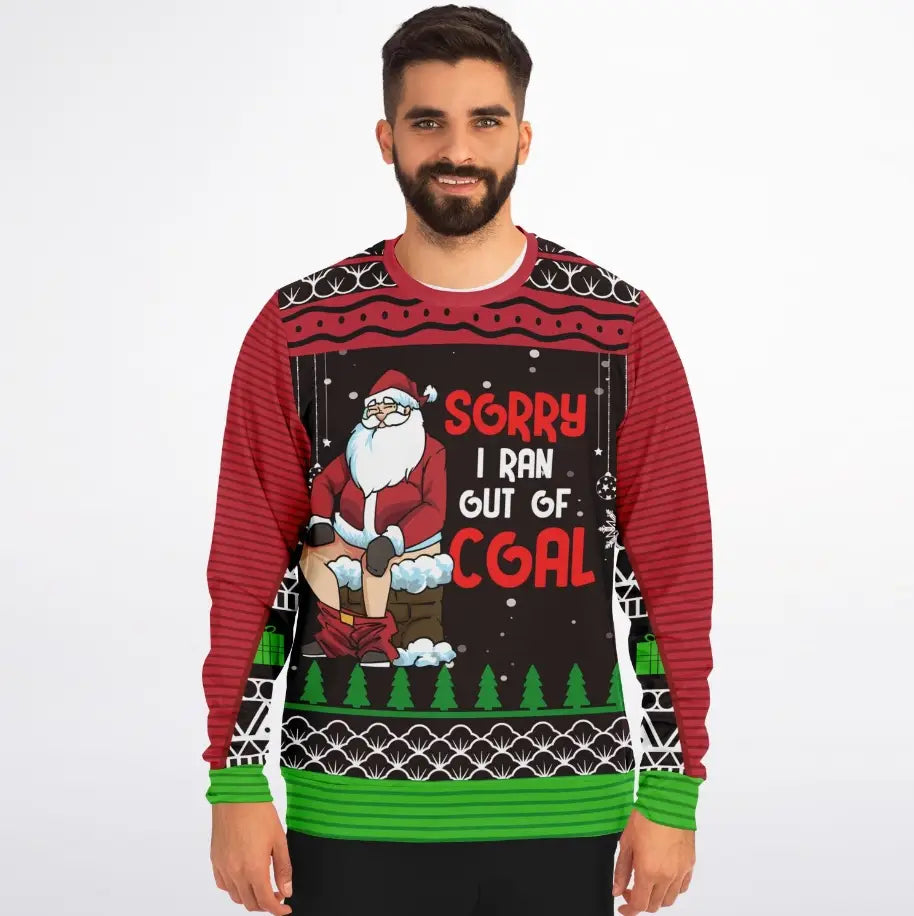 'Sorry I Ran Out of Coal' Naughty Santa Ugly Christmas Sweater