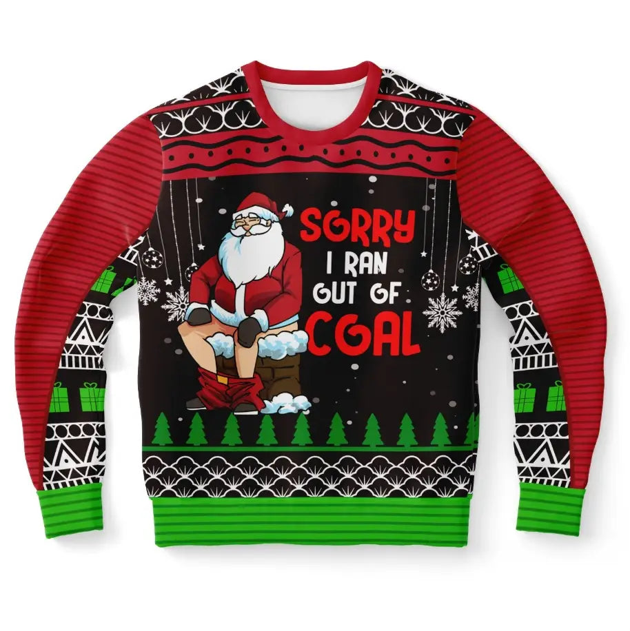 'Sorry I Ran Out of Coal' Naughty Santa Ugly Christmas Sweater