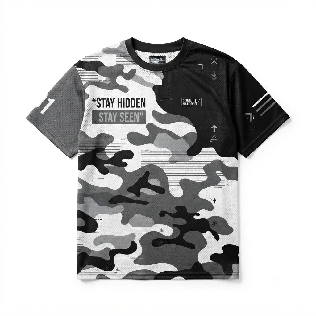 Stay Hidden Stay Seen Mesh Jersey Inspired by Supreme x Air Force 1 Camo Jersey