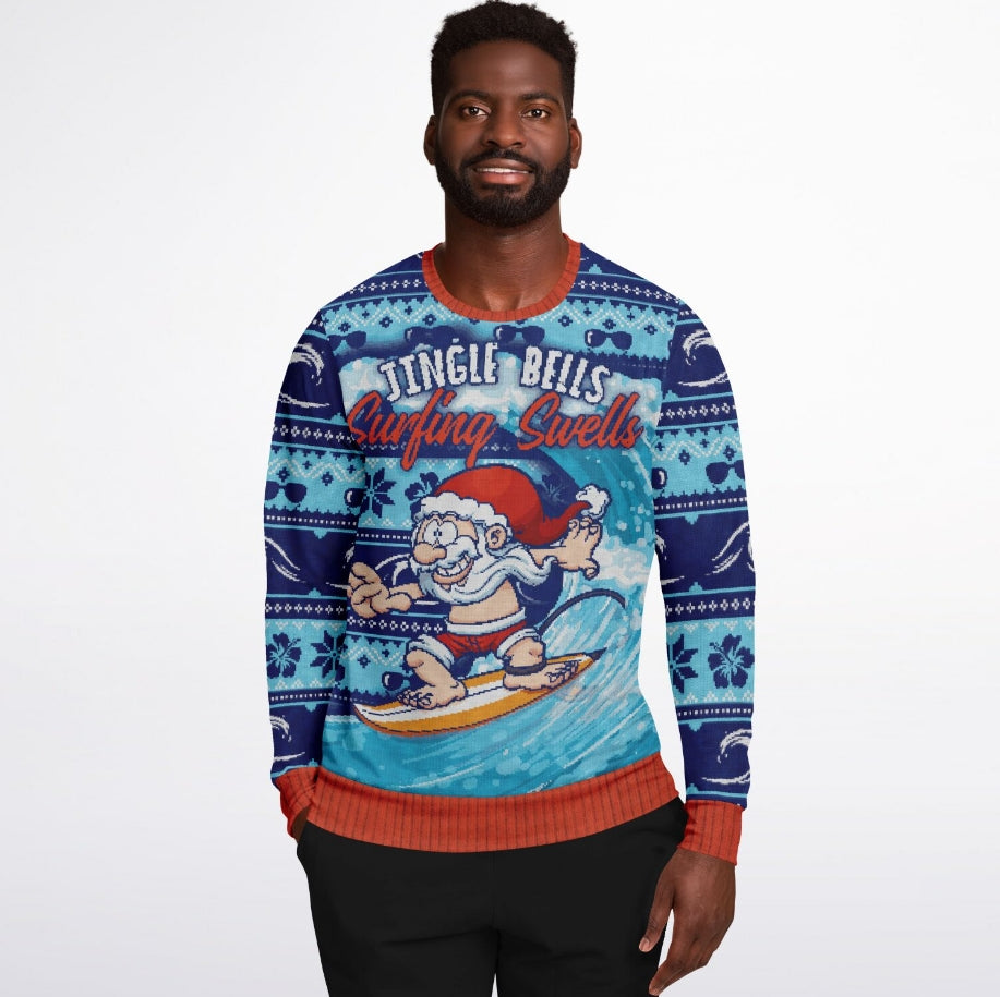 Surfing Swells Christmas Sweater – Funny Ugly Holiday Sweatshirt
