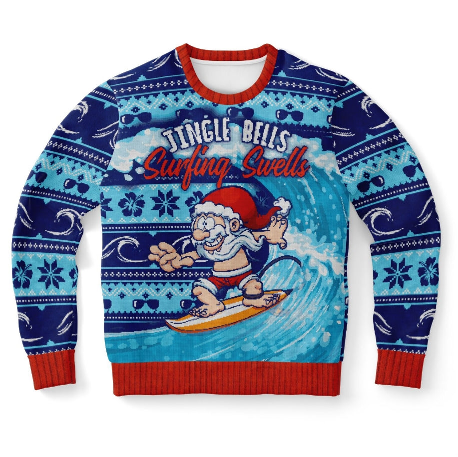 Surfing Swells Christmas Sweater – Funny Ugly Holiday Sweatshirt