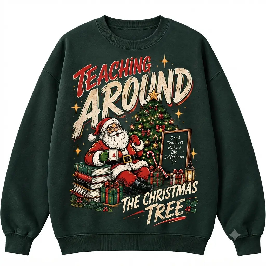 Teaching Around The Christmas Tree Christmas Sweater – Funny Holiday Sweatshirt