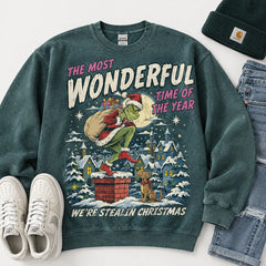 We're Stealin Christmas Grinch Sweater – Funny Holiday Sweatshirt