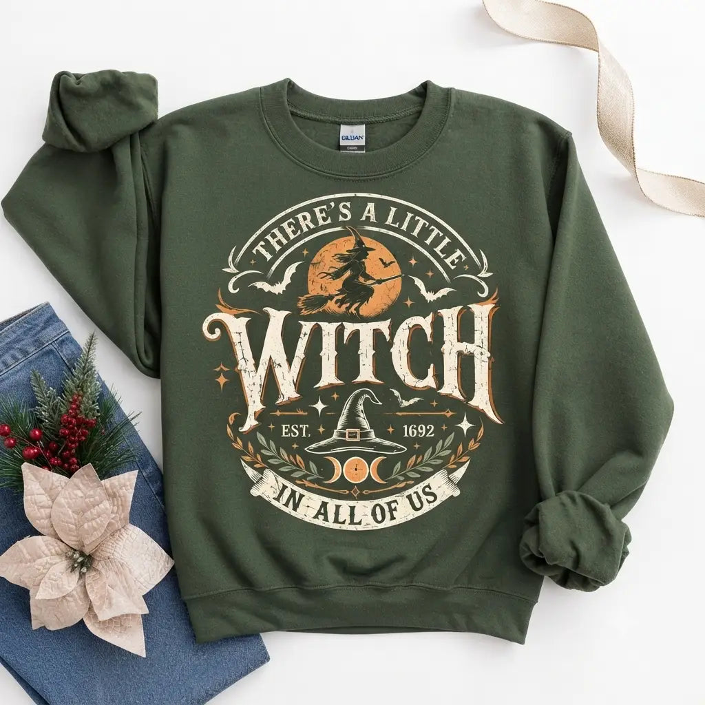 There's A Little Witch In All Of Us Halloween Sweater – Funny Holiday Sweatshirt