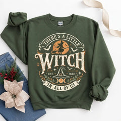 There's A Little Witch In All Of Us Halloween Sweater – Funny Holiday Sweatshirt