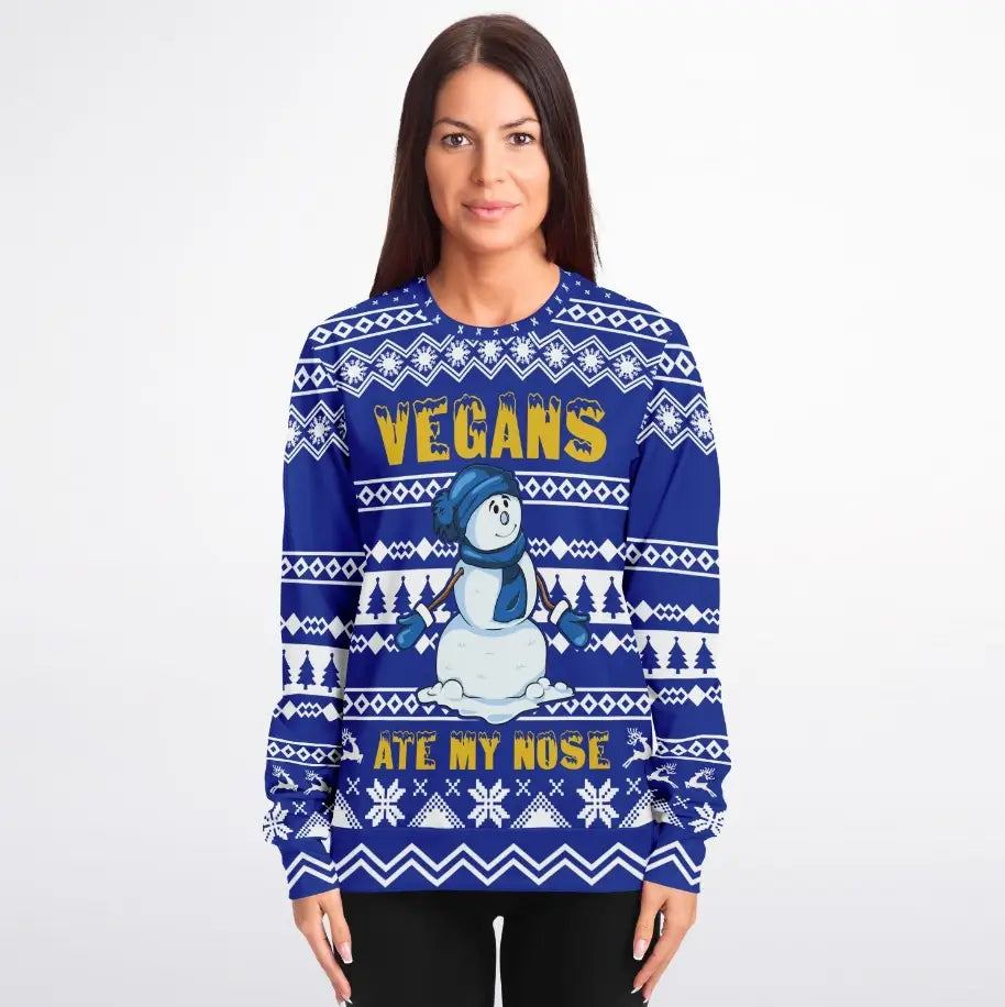 Vegans Ate My Nose Ugly Christmas Sweater