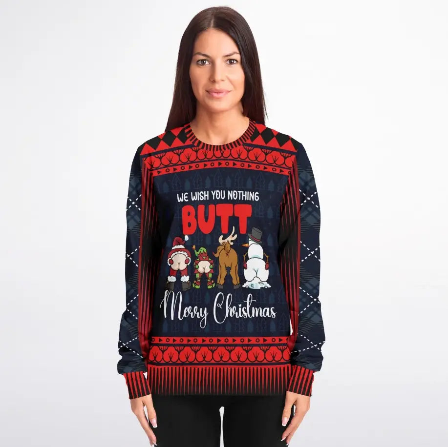 We Wish You Nothing Butt Ugly Christmas Sweater