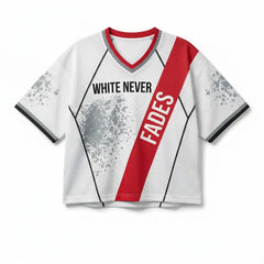 White Never Fades Women Crop Top Mesh Jersey Inspired by Zoom Freak 5 EYBL Academy Jersey