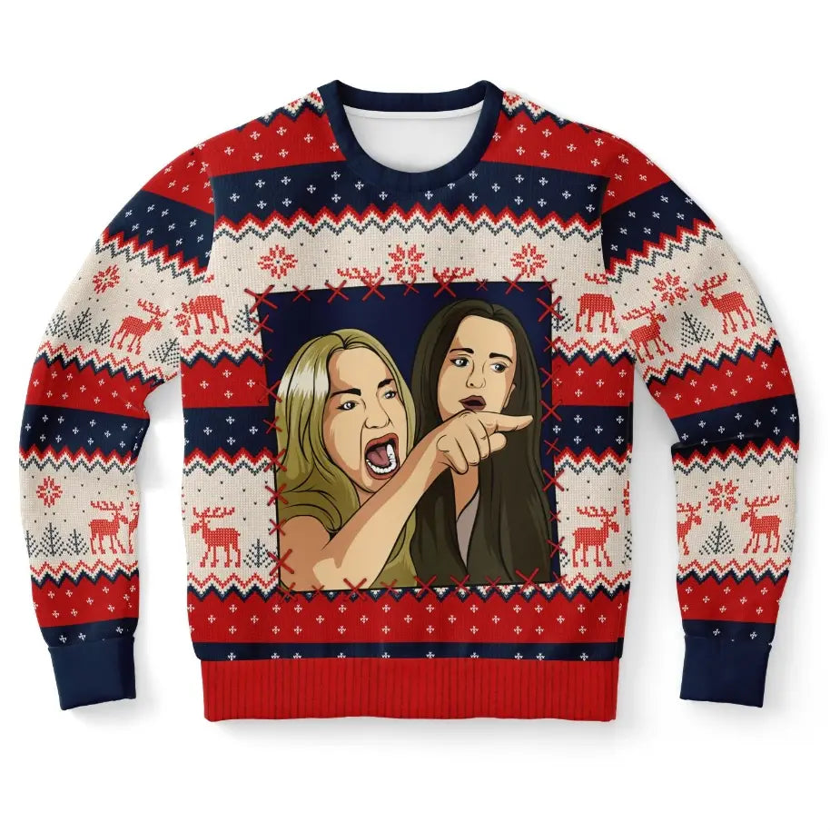 Woman Yells At Cat Ugly Christmas Sweater