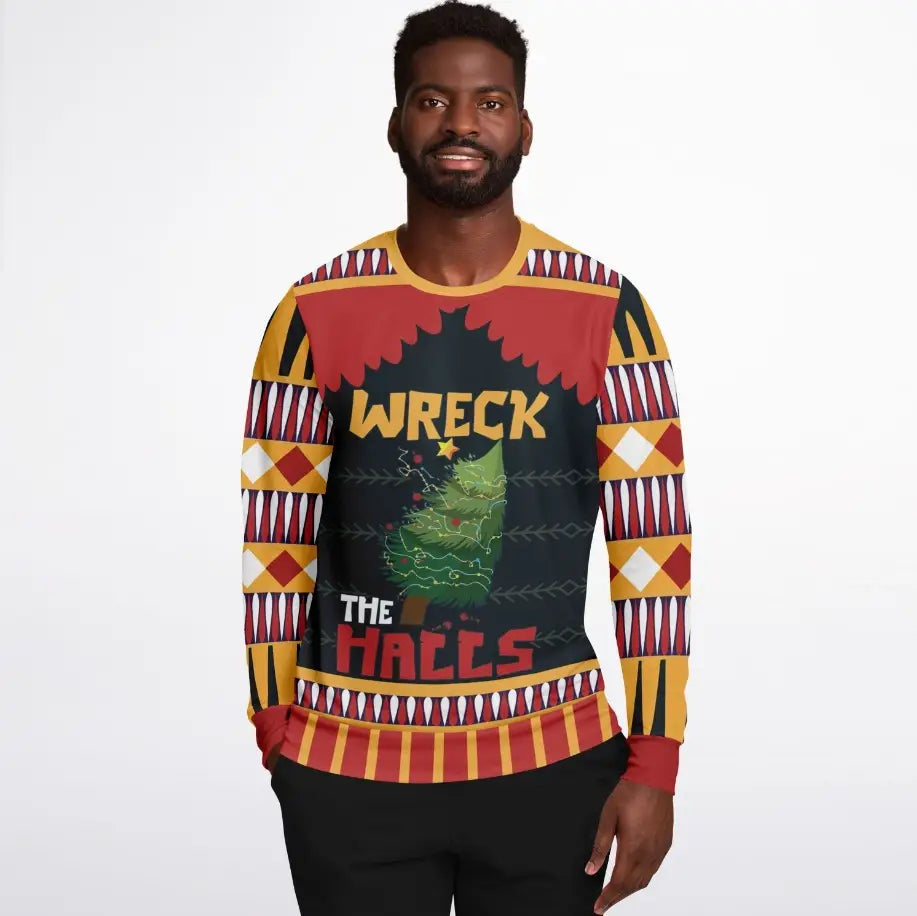 Wreck The Halls Funny Christmas Sweater