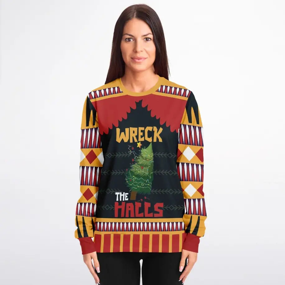 Wreck The Halls Funny Christmas Sweater